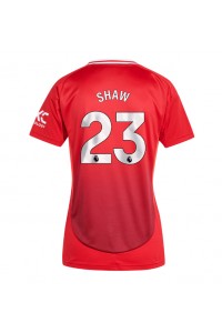 Manchester United Luke Shaw #23 Voetbaltruitje Thuis tenue Dames 2024-25 Korte Mouw